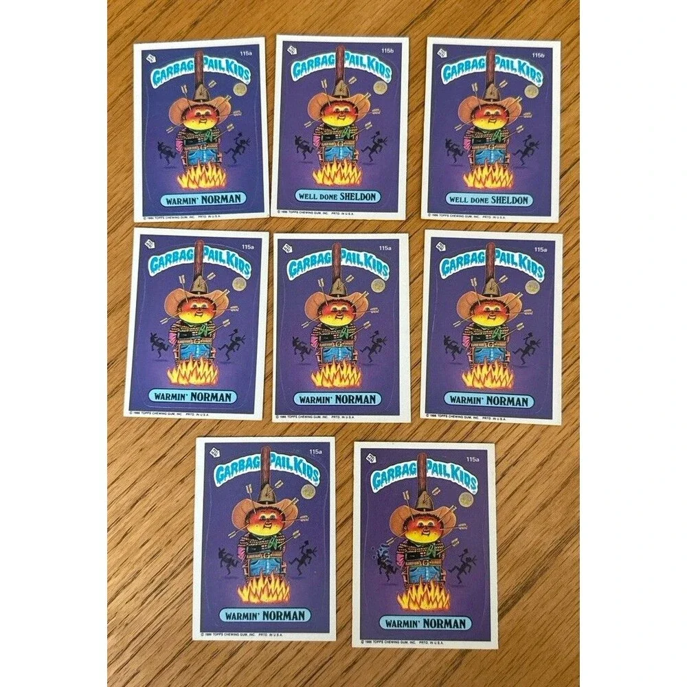 1986 Topps Garbage Pail kids Os3  Lot of 8 Warmin’ Norman Well Done Sheldon